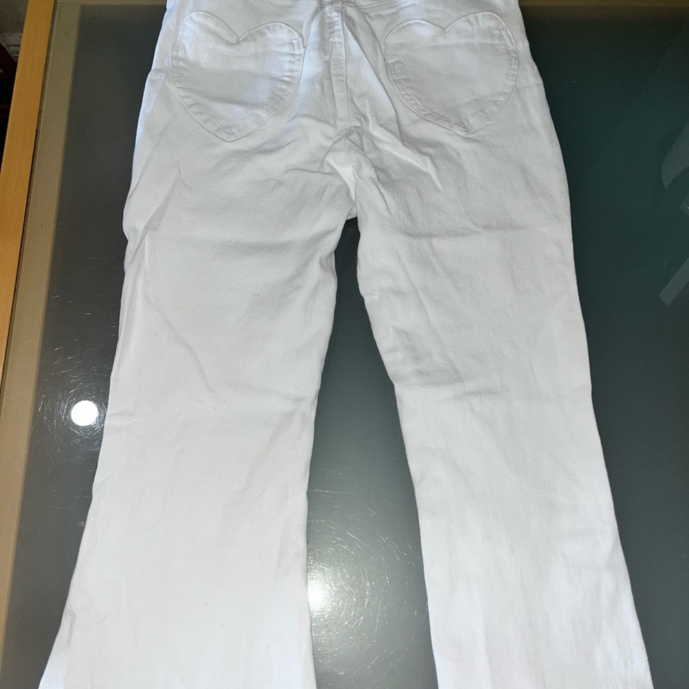 White Jeans with Heart shaped back-pockets :)